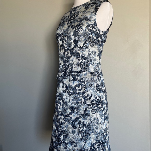 Elie Tahari Tweed Sleeveless Cocktail Metallic Brocade Jacquard Jaelyn Dress - Picture 13 of 16